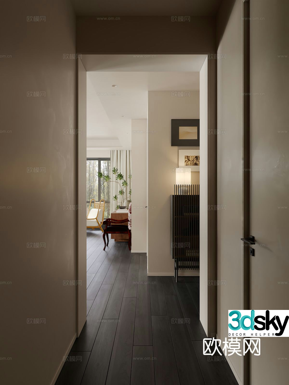 Medieval style entrance aisle 3D model