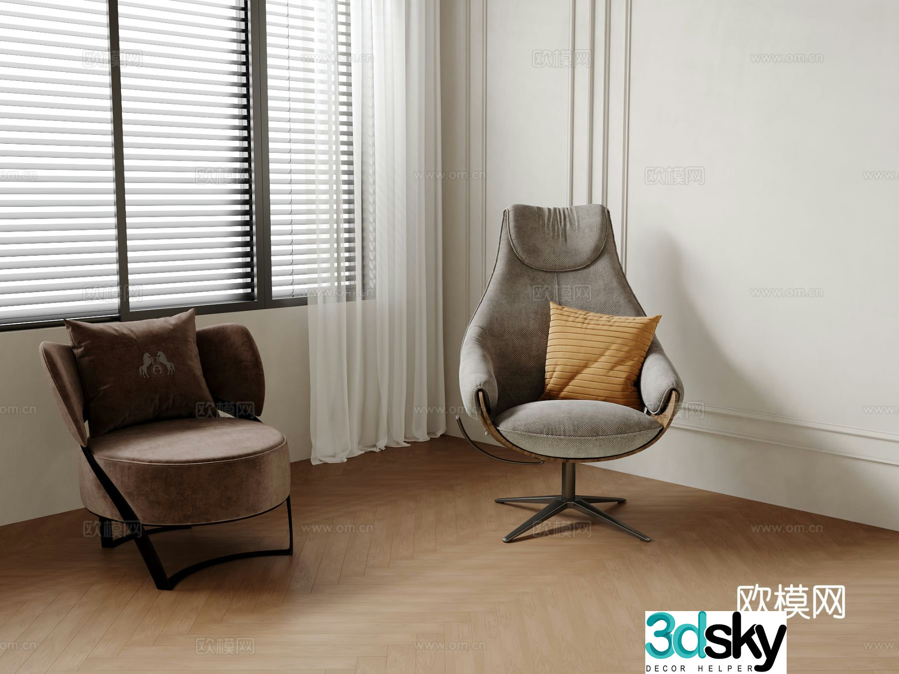 Single chair dining chair sofa chair 3d model