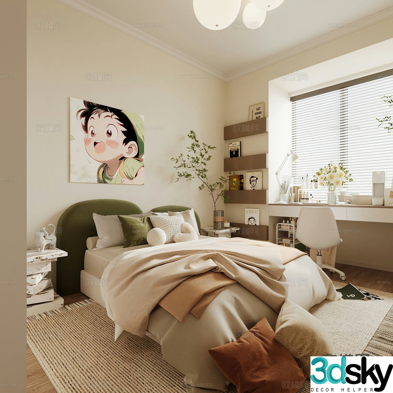 Cream style children’s room boy’s room child’s room 3D model