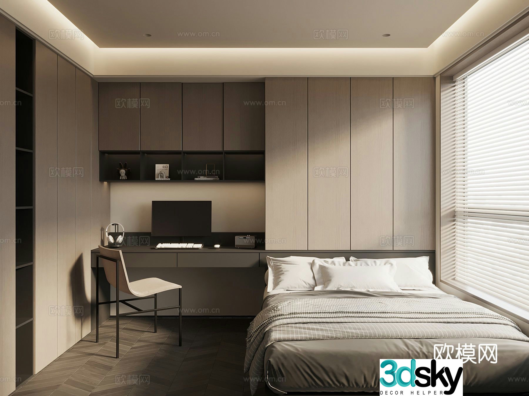 Italian tatami bedroom 3d model