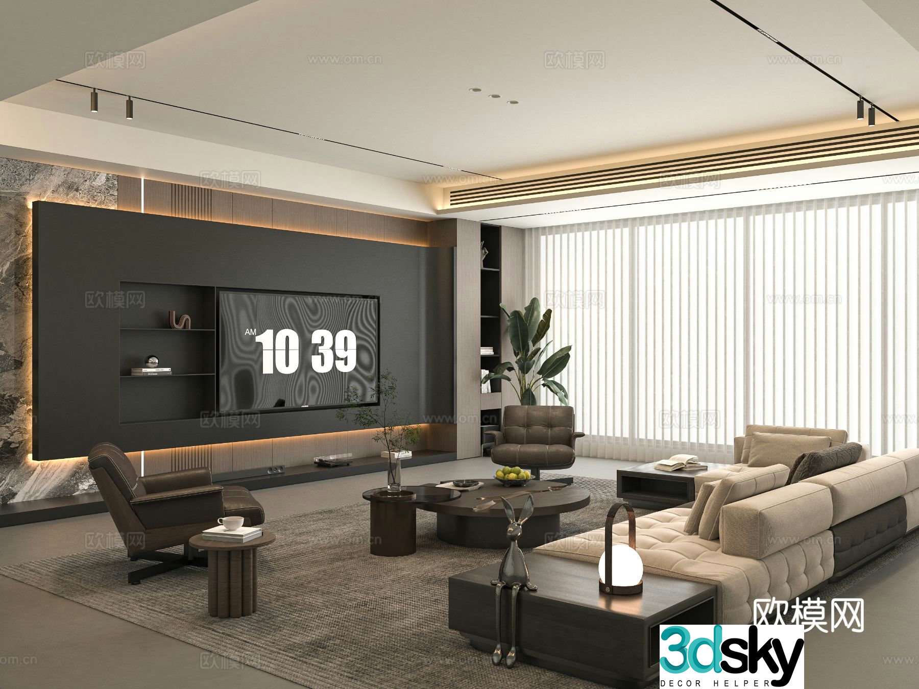 Modern living room 3d model