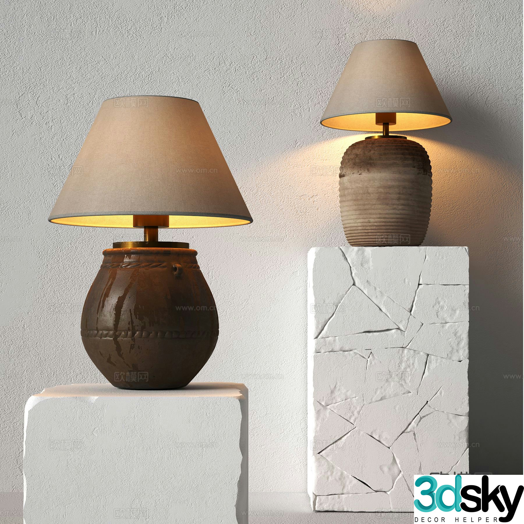 Wabi-sabi desk lamp 3d model