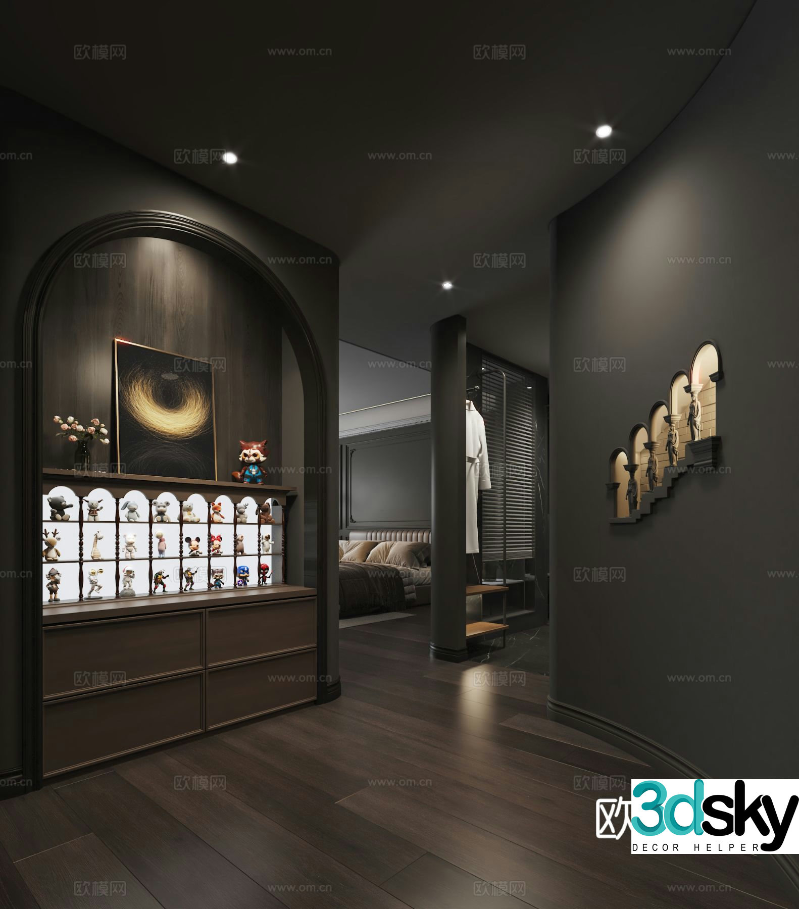 French bedroom aisle 3d model