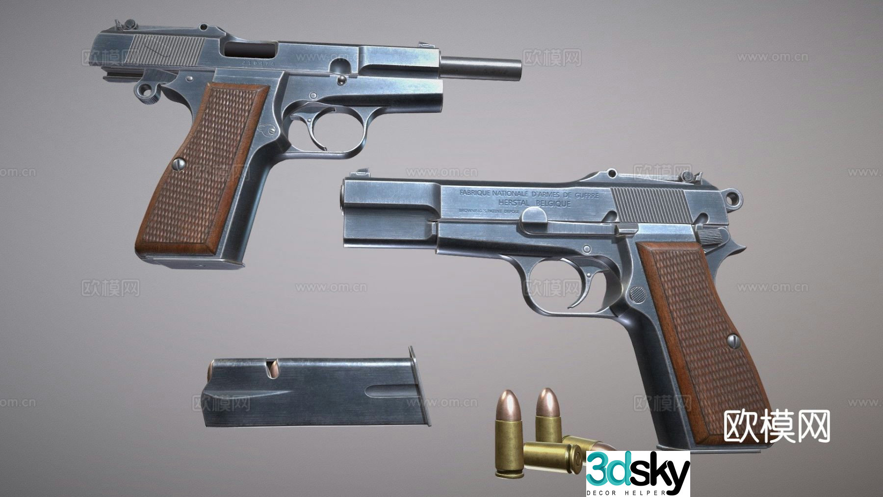 pistol bullet 3d model