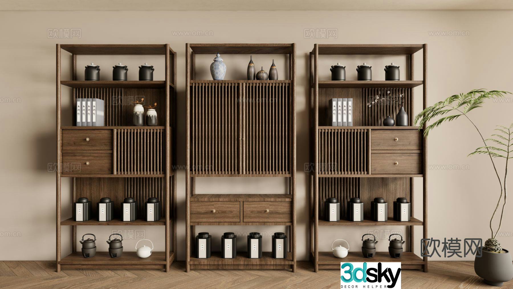 New Chinese style Bogu rack 3D model