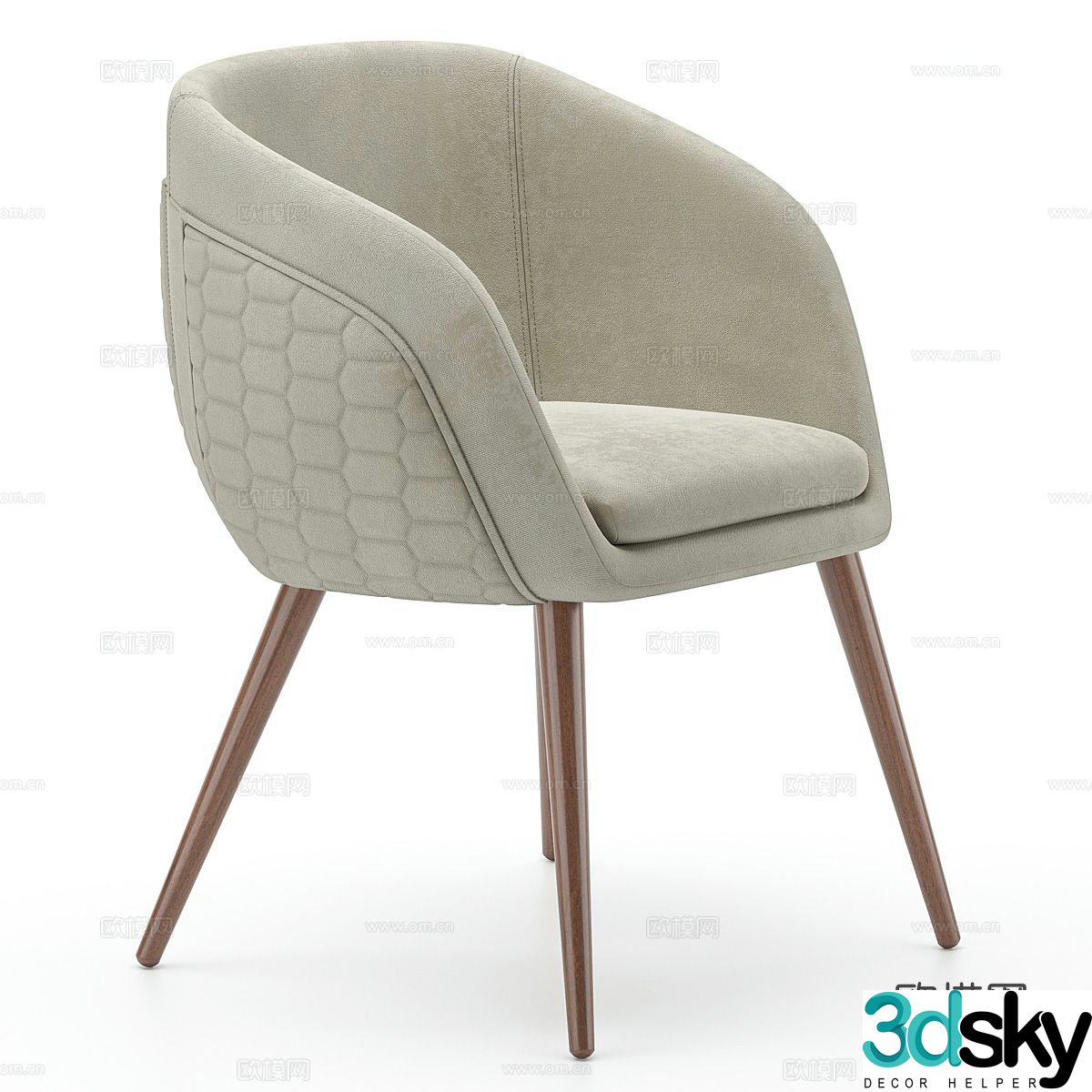 Dining chair leisure chair 3d model