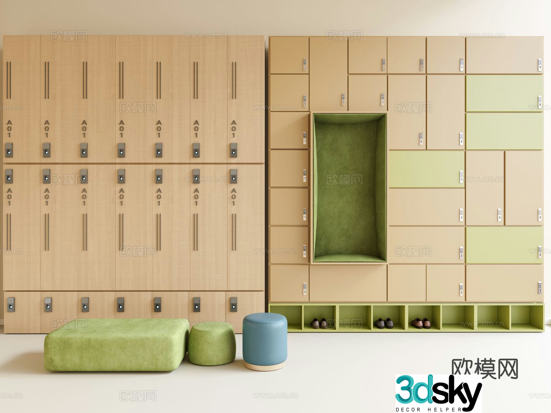 Modern public locker locker locker 3d model