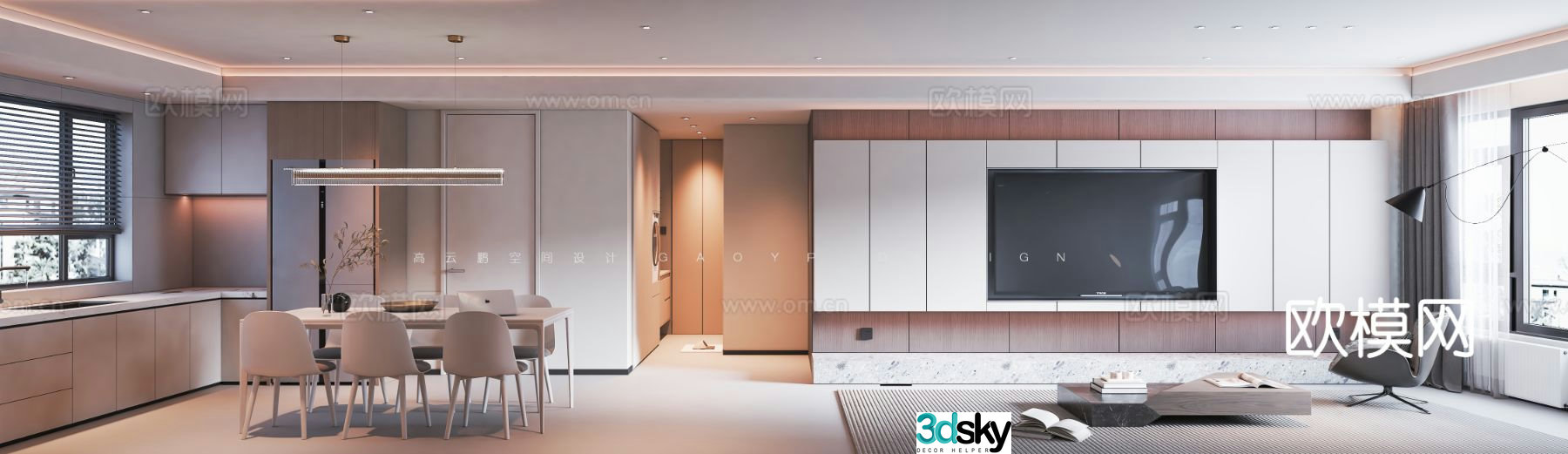Modern guest restaurant 3d model