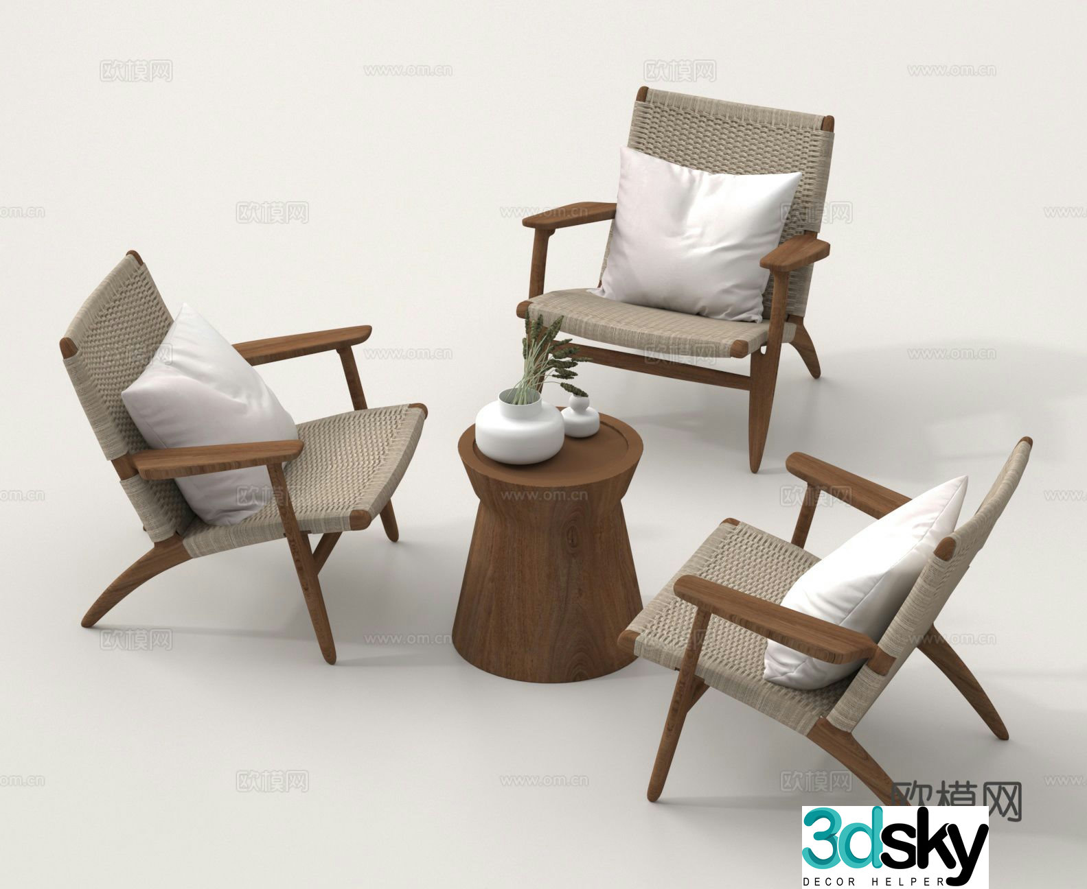 Modern patio tables and chairs leisure tables and chairs 3d model