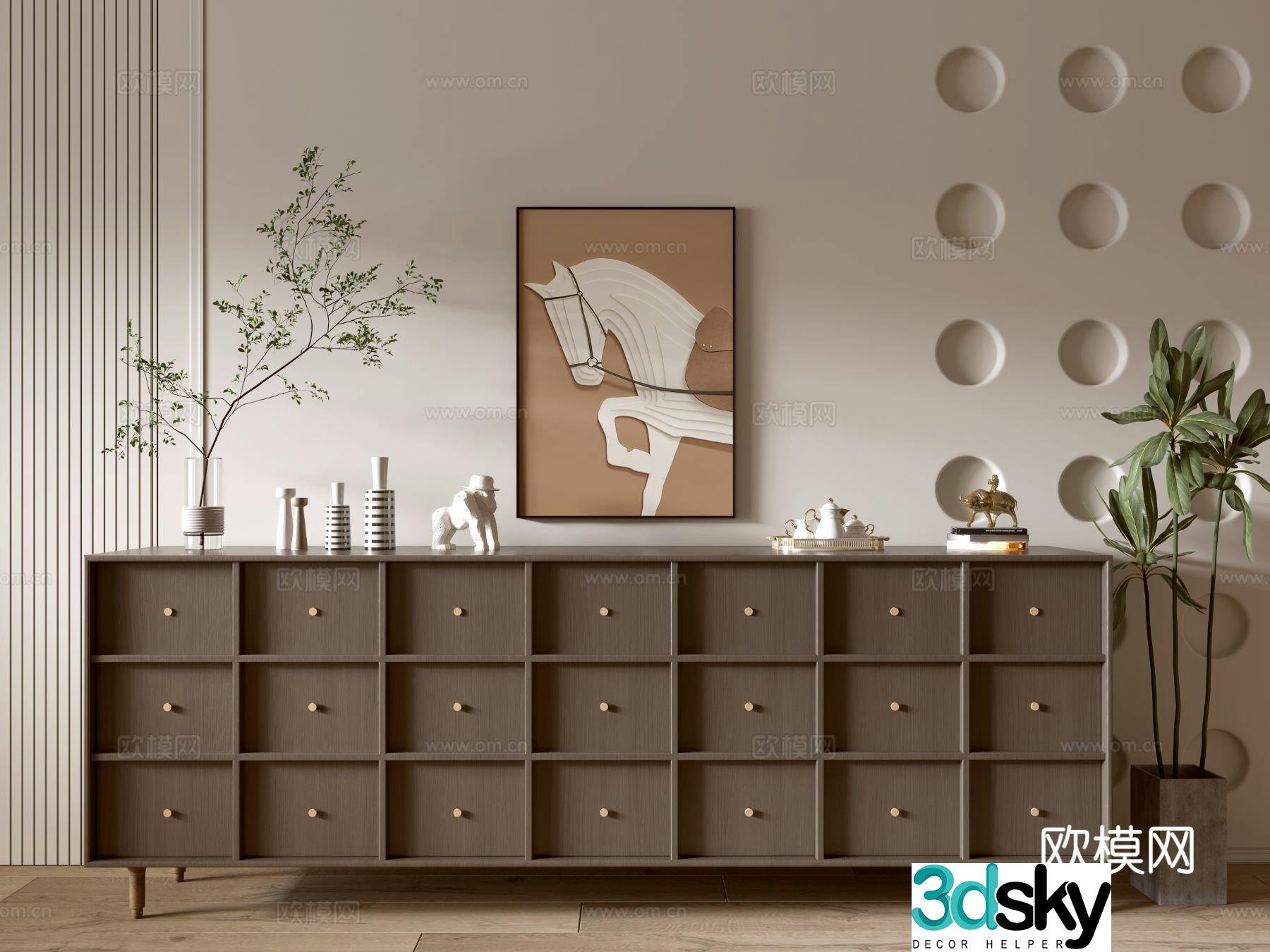 Modern entryway cabinet 3d model