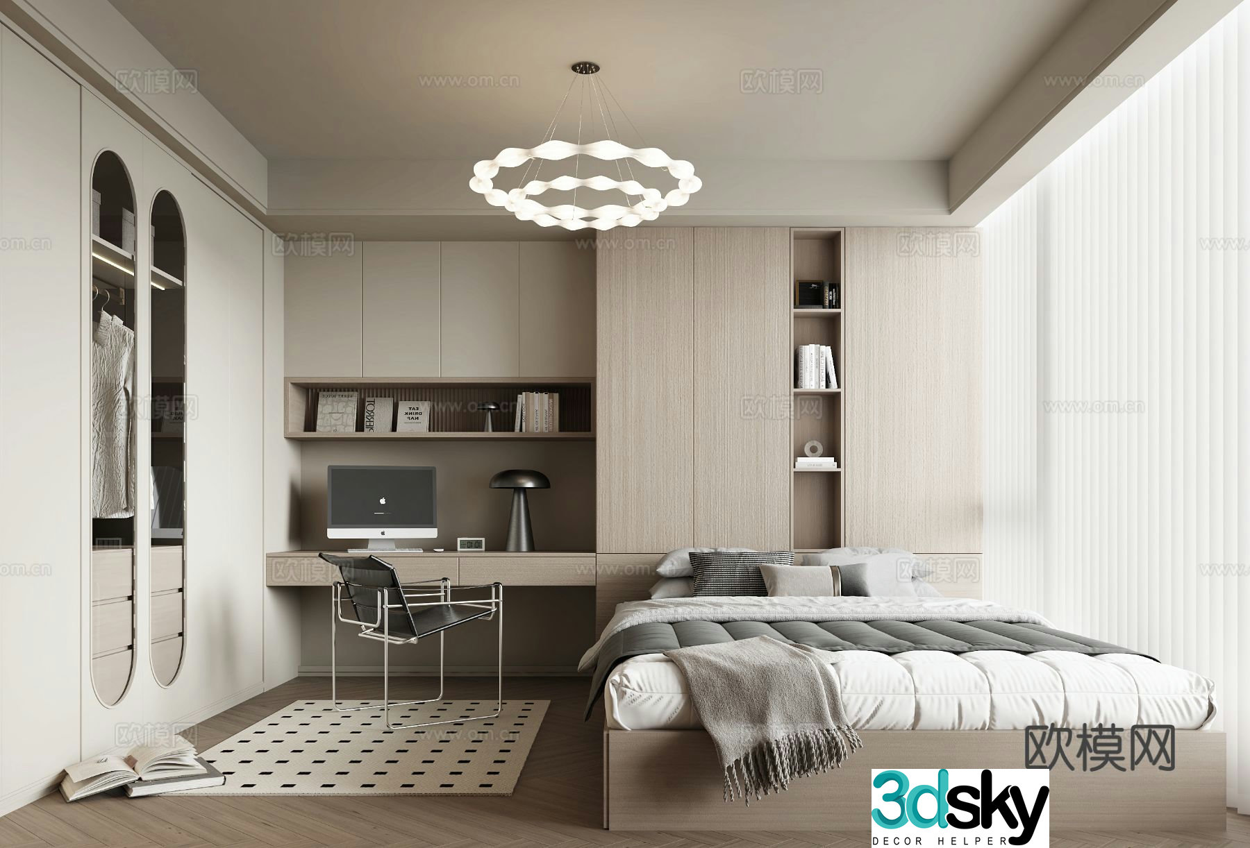 Modern tatami bedroom 3d model