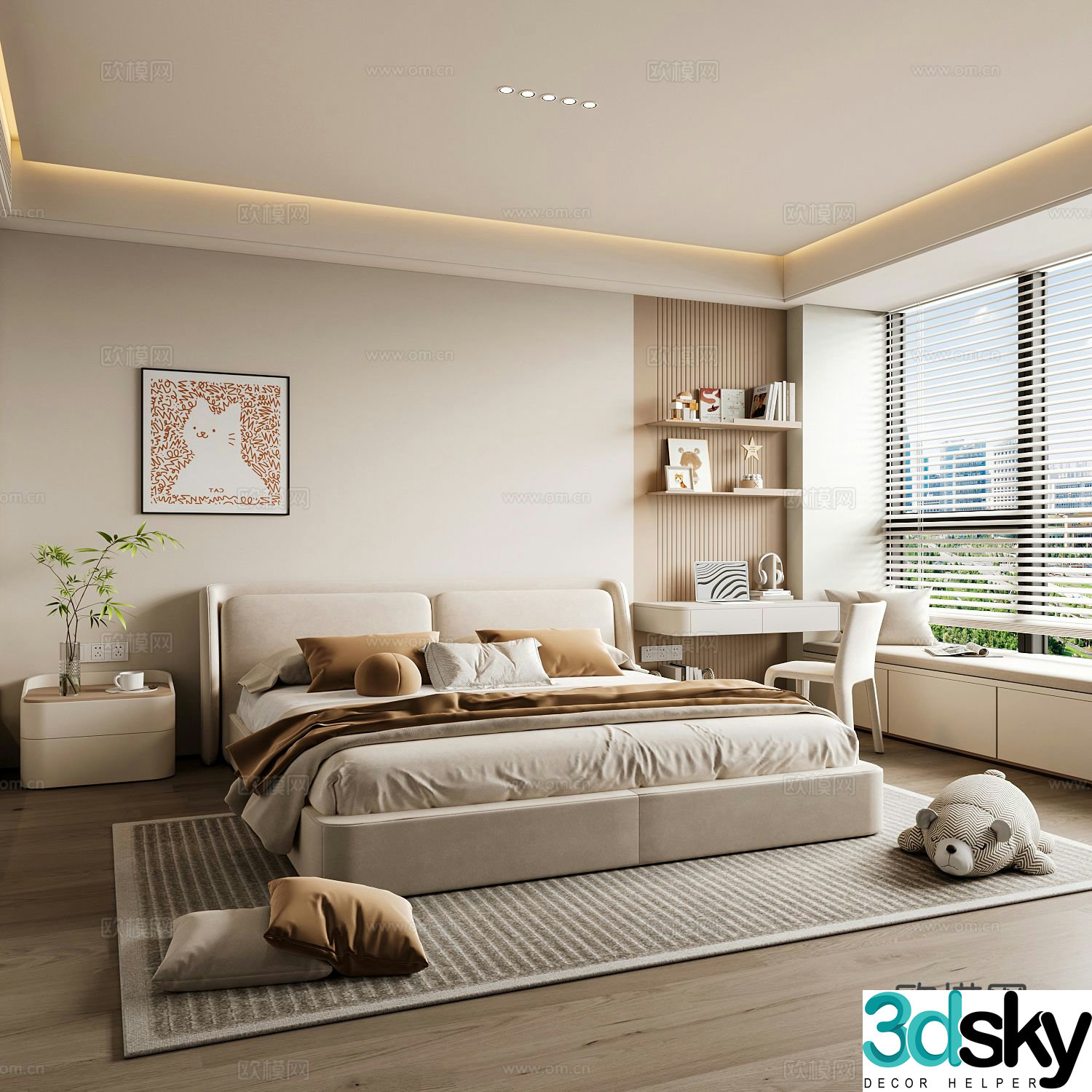 Modern children’s room girl’s room kid’s room 3d model