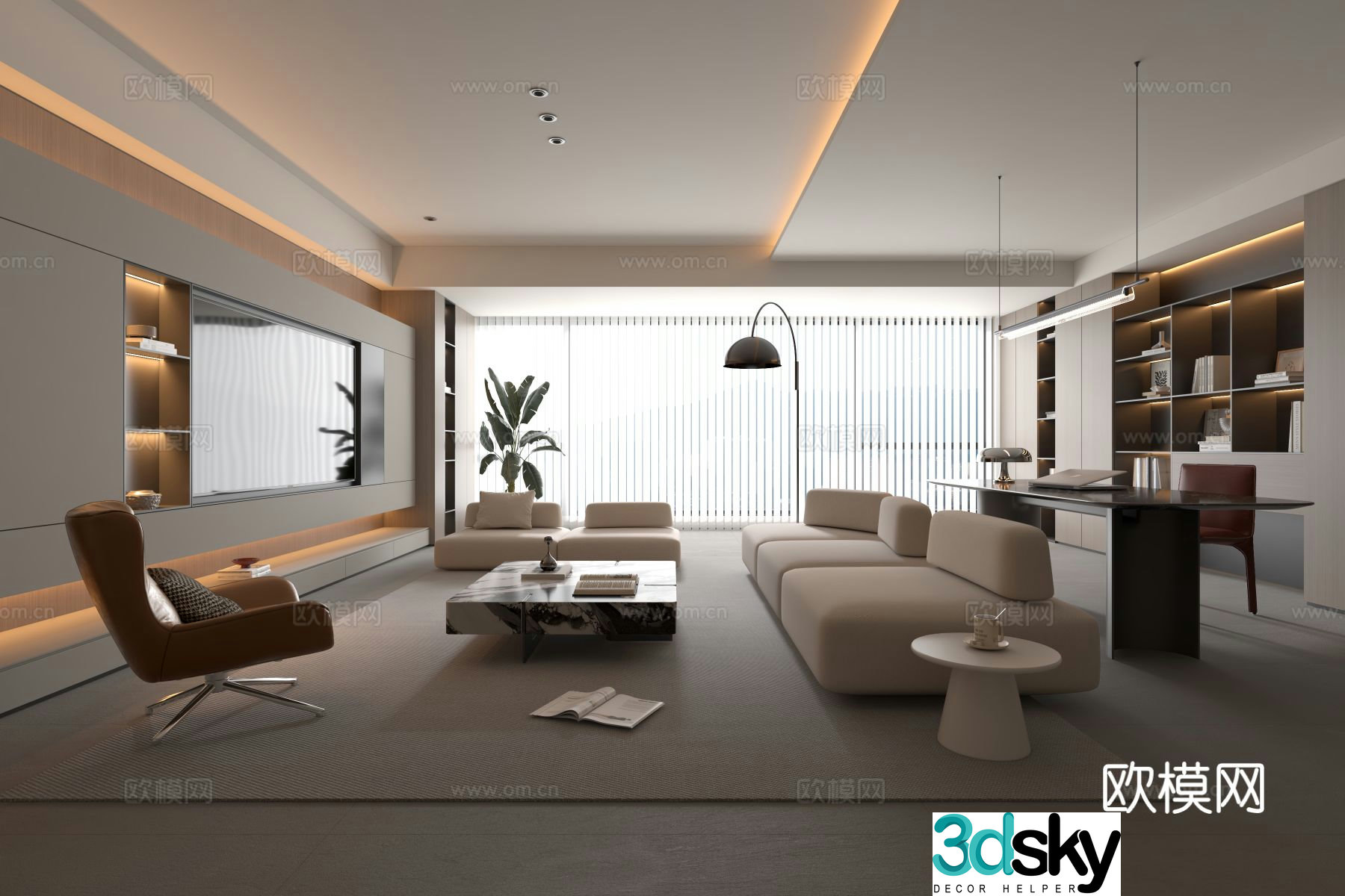 Modern living room 3d model
