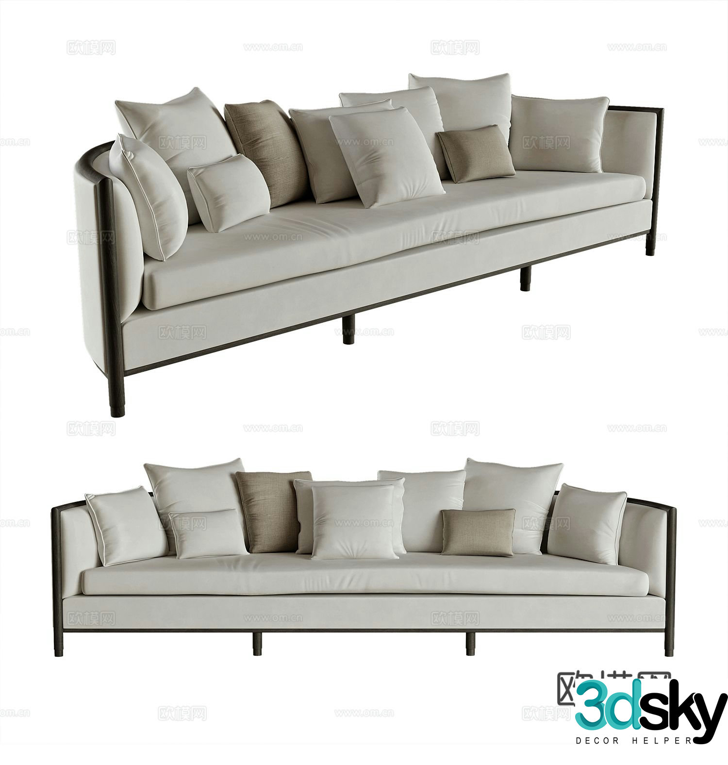 Modern multi-seater sofa 3d model