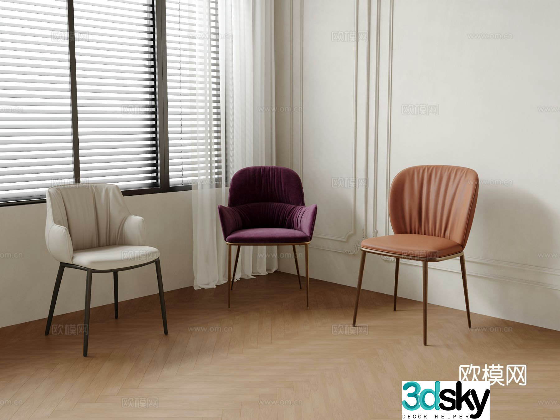 Single chair dining chair sofa chair 3d model