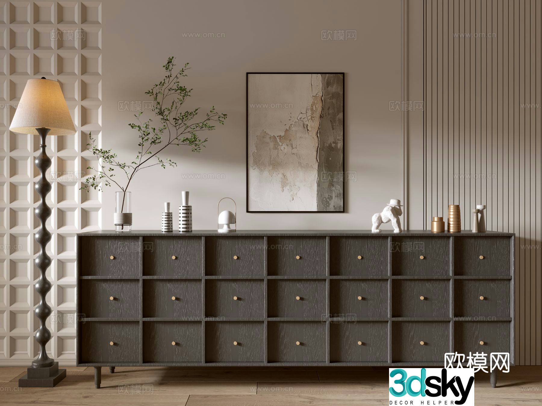 Modern entryway cabinet 3d model