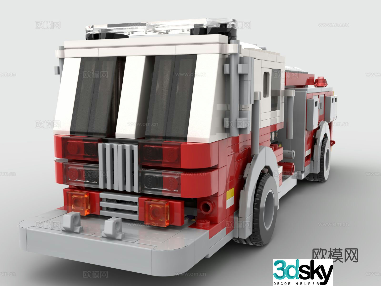 Lego LEGO toys building blocks fire truck firetruck 3d model