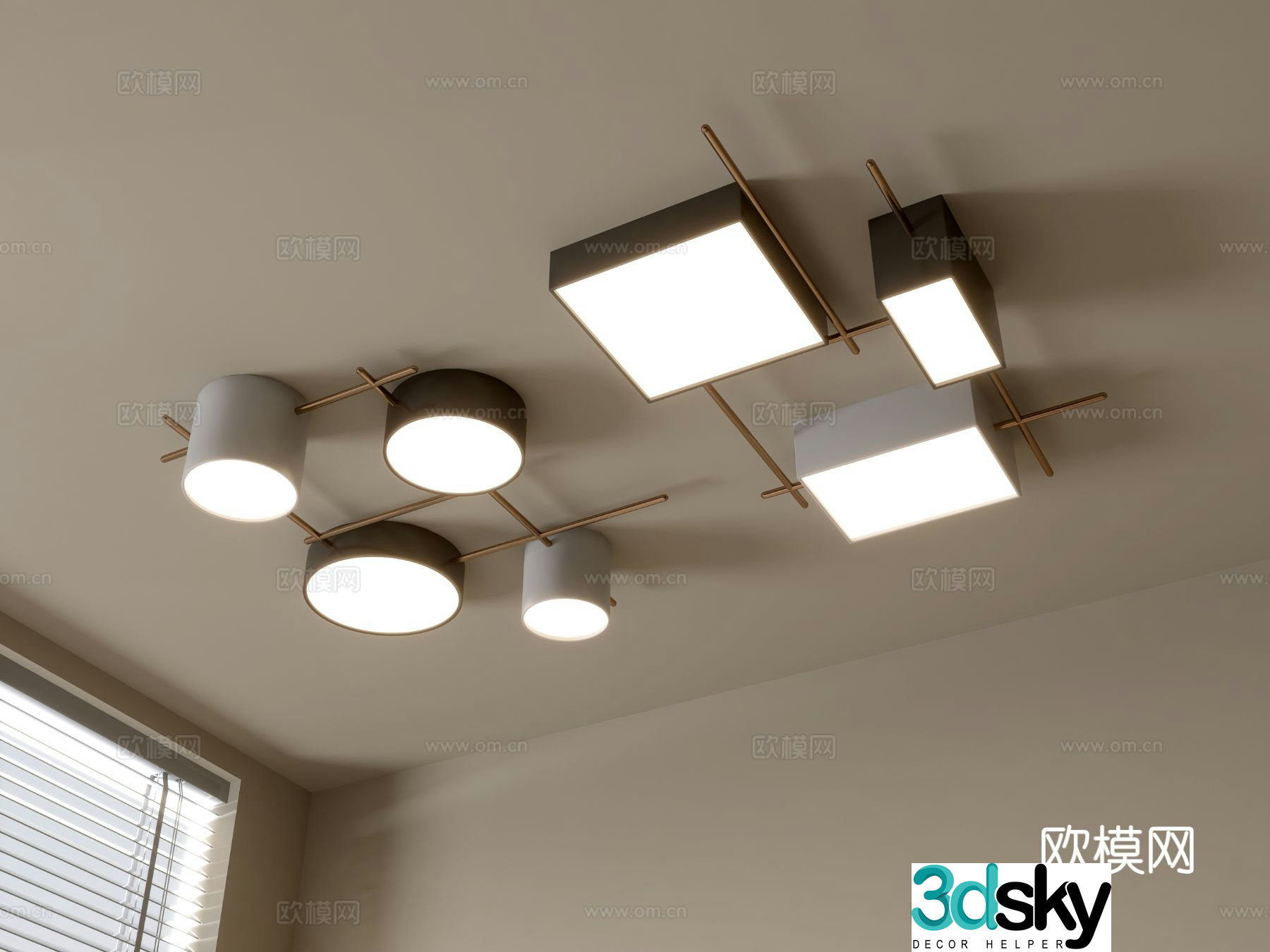 Modern ceiling lamp geometric ceiling lamp 3d model