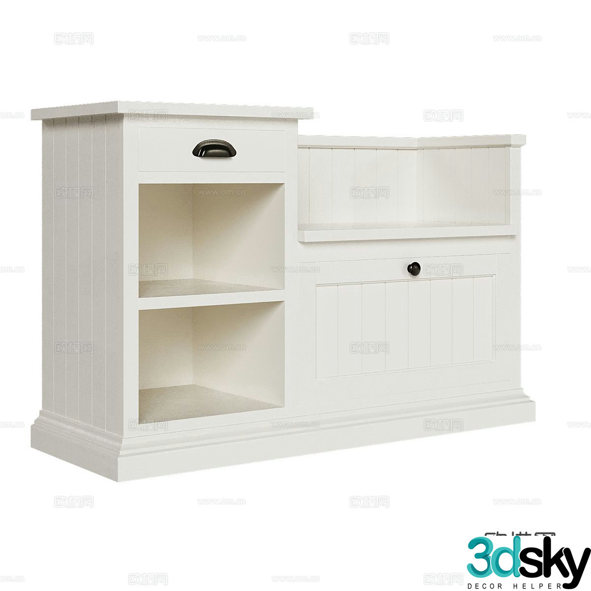 Nordic shoe cabinet low cabinet 3d model