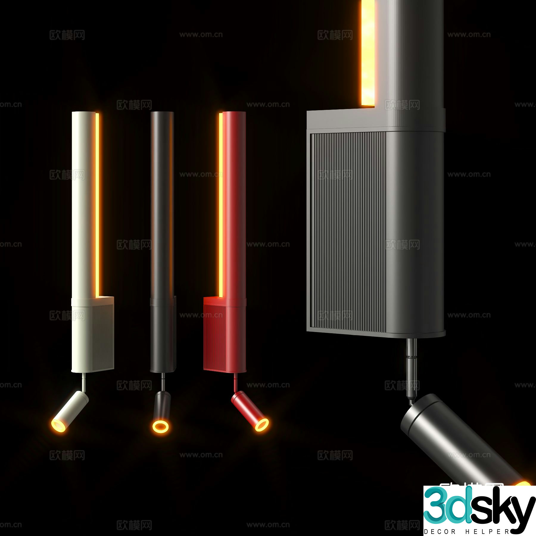 Modern wall light 3d model