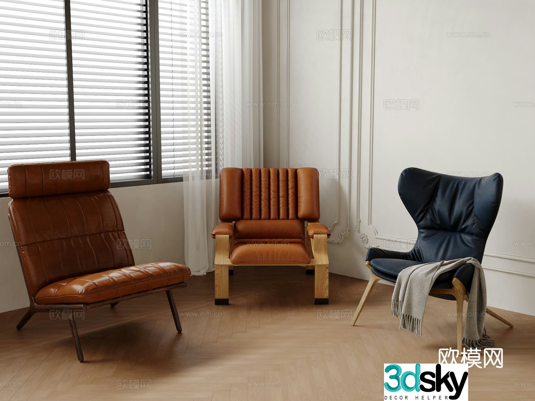 Single chair dining chair sofa chair 3d model