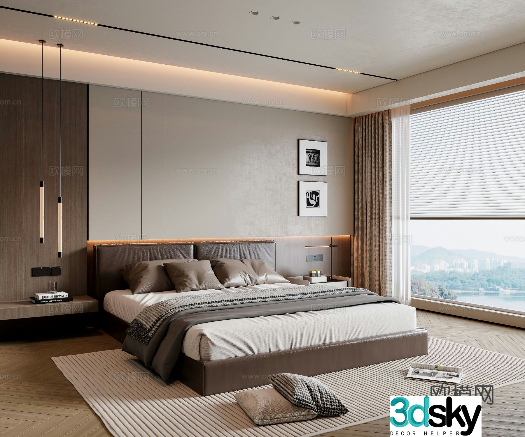 Italian style bedroom master bedroom 3d model
