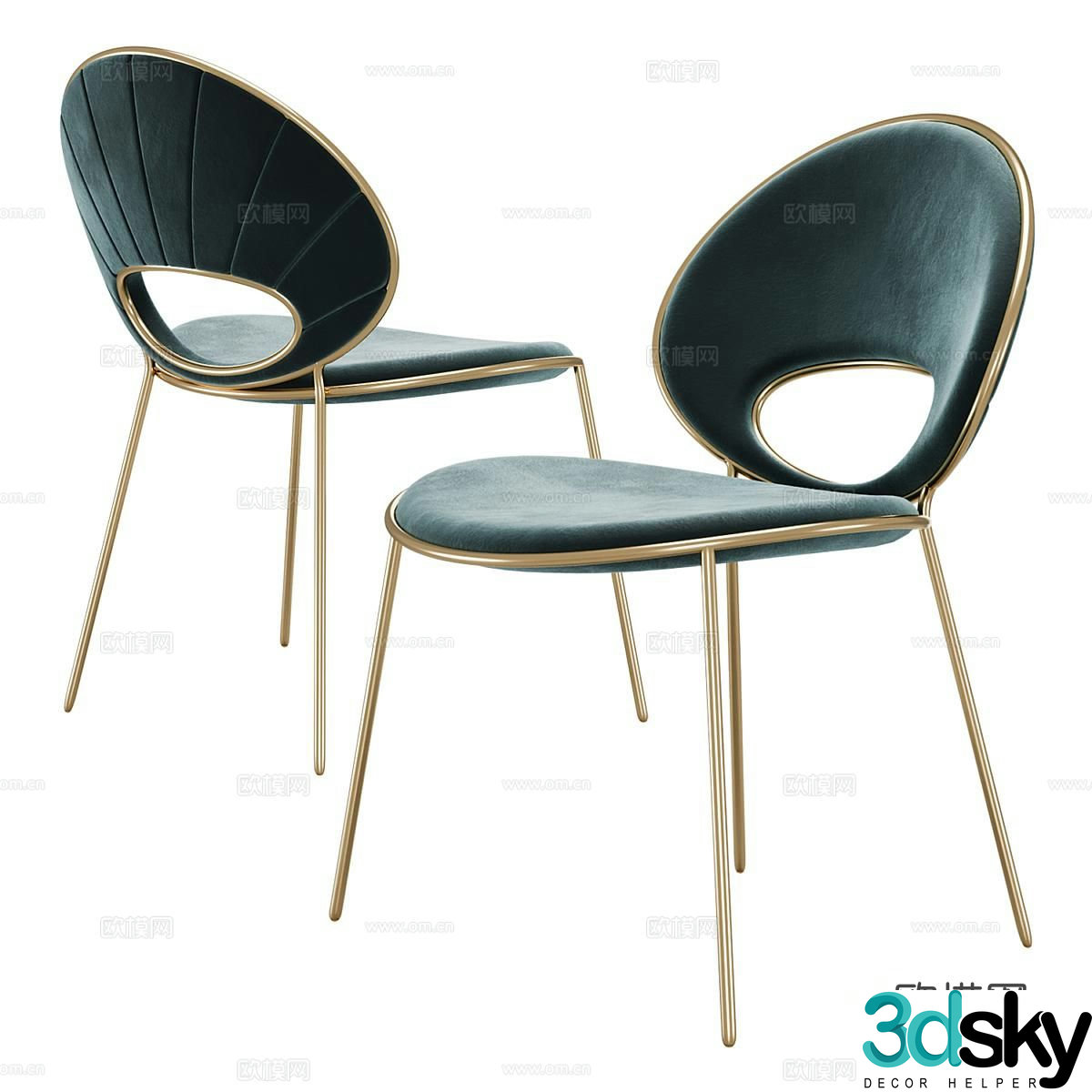almadeluce single chair dining chair 3d model