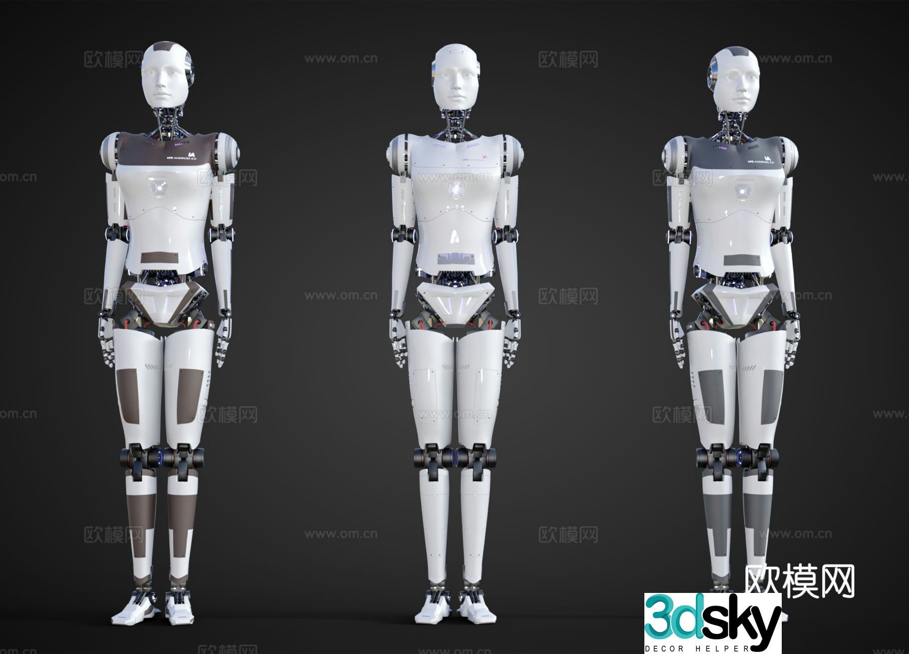 Modern technological robot, toy robot, intelligent robot 3D model