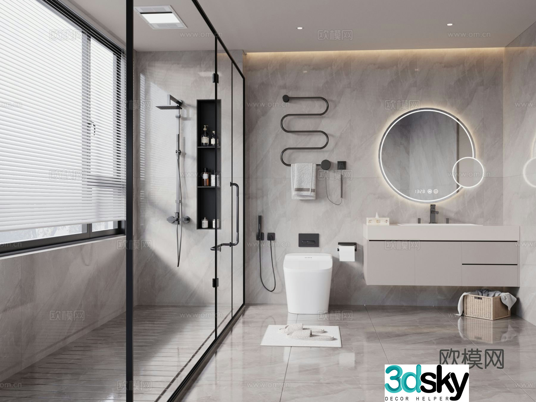 Modern bathroom bathroom 3d model