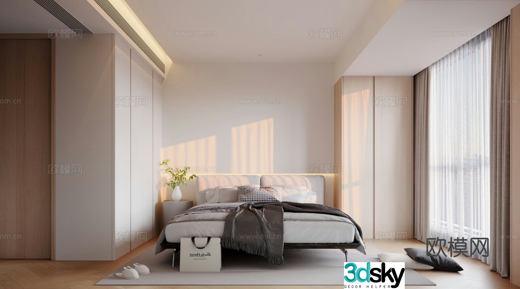 Modern bedroom master bedroom 3d model