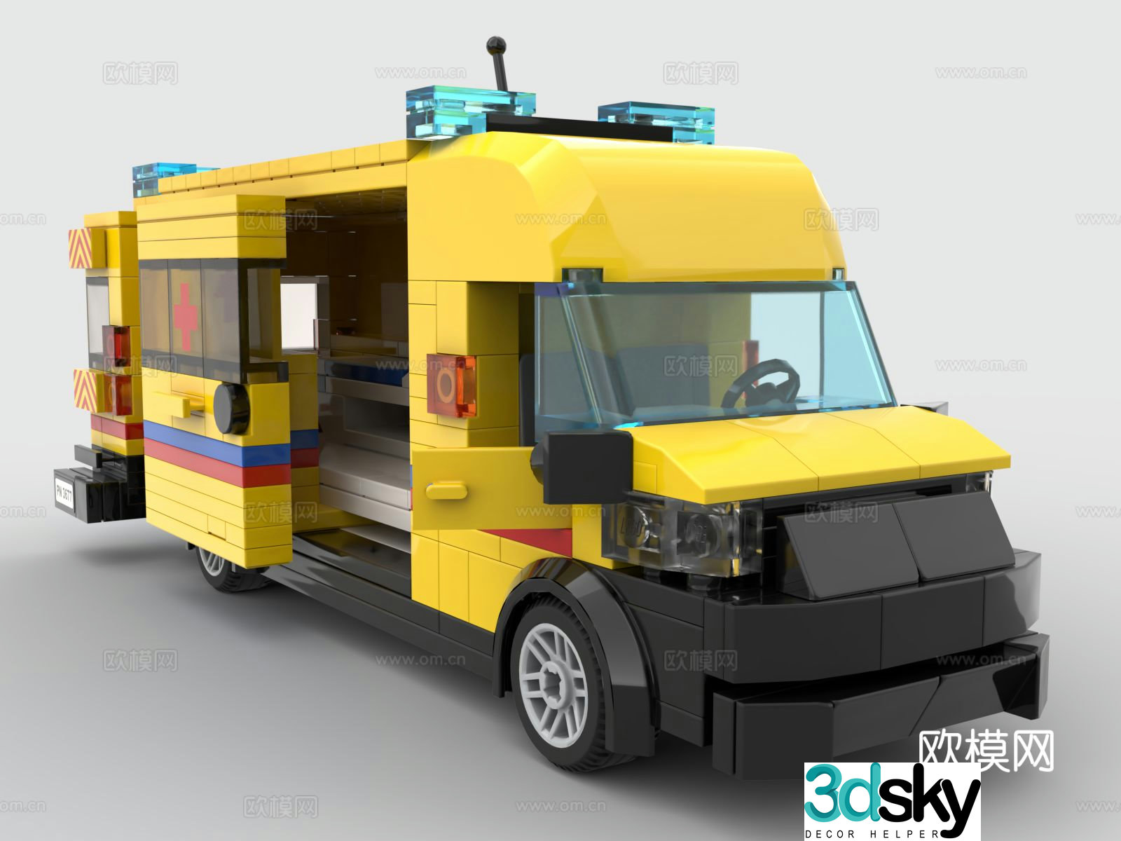 Lego LEGO toys building blocks ambulance lifesaving vehicle 3d model