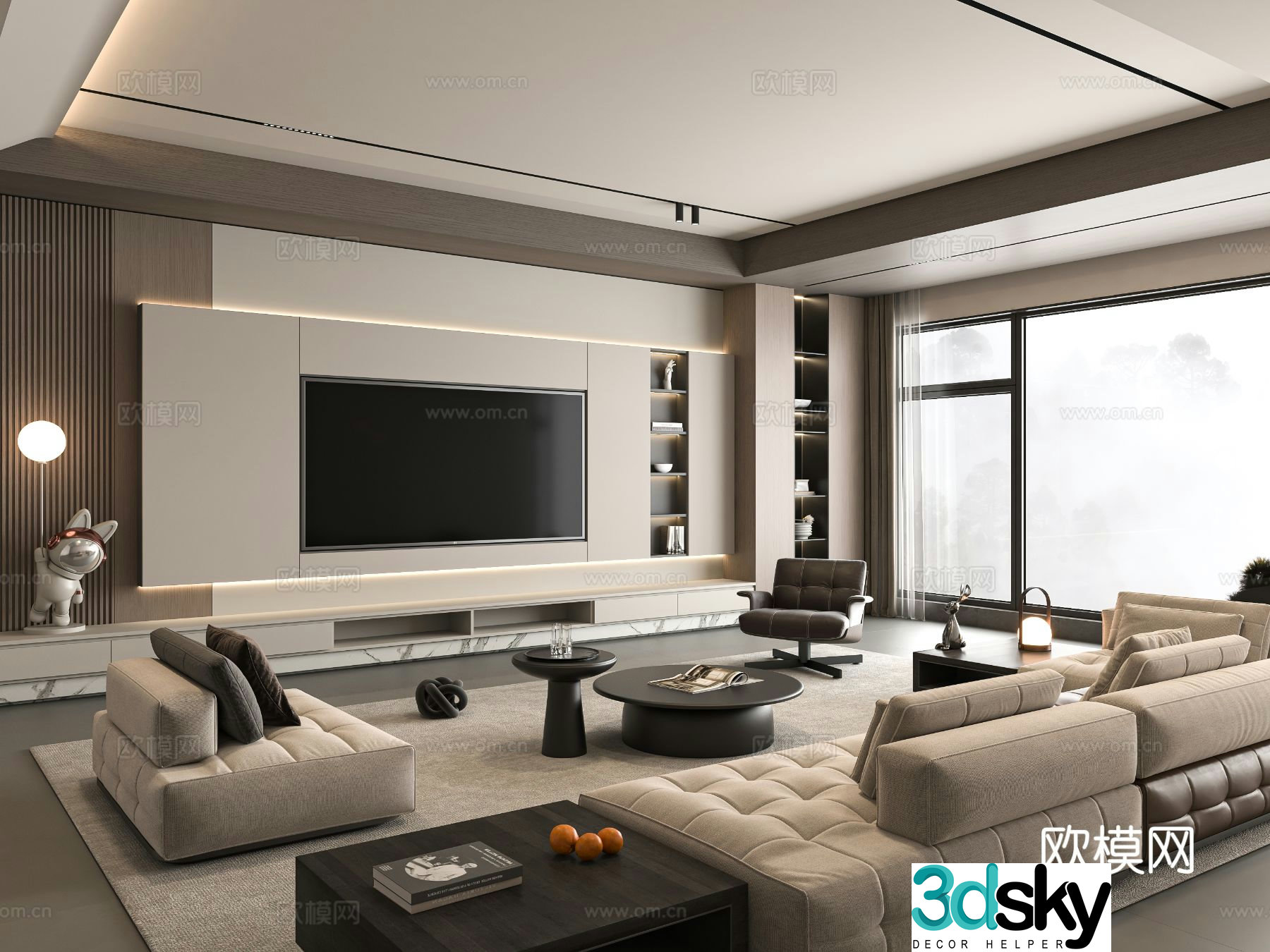 Modern living room 3d model