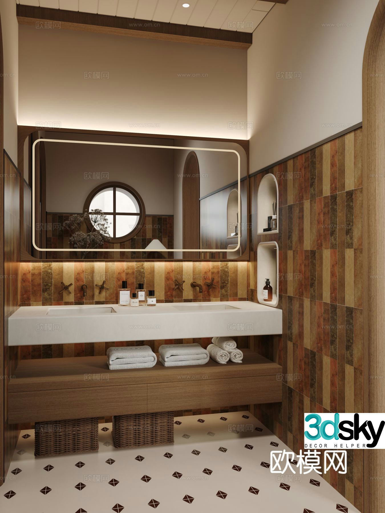 Medieval style bathroom bathroom 3d model