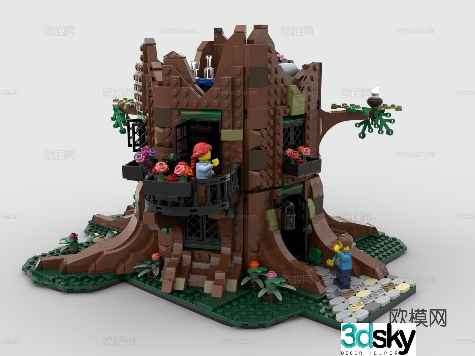 LEGO LEGO toys building blocks tree house wooden house 3d model