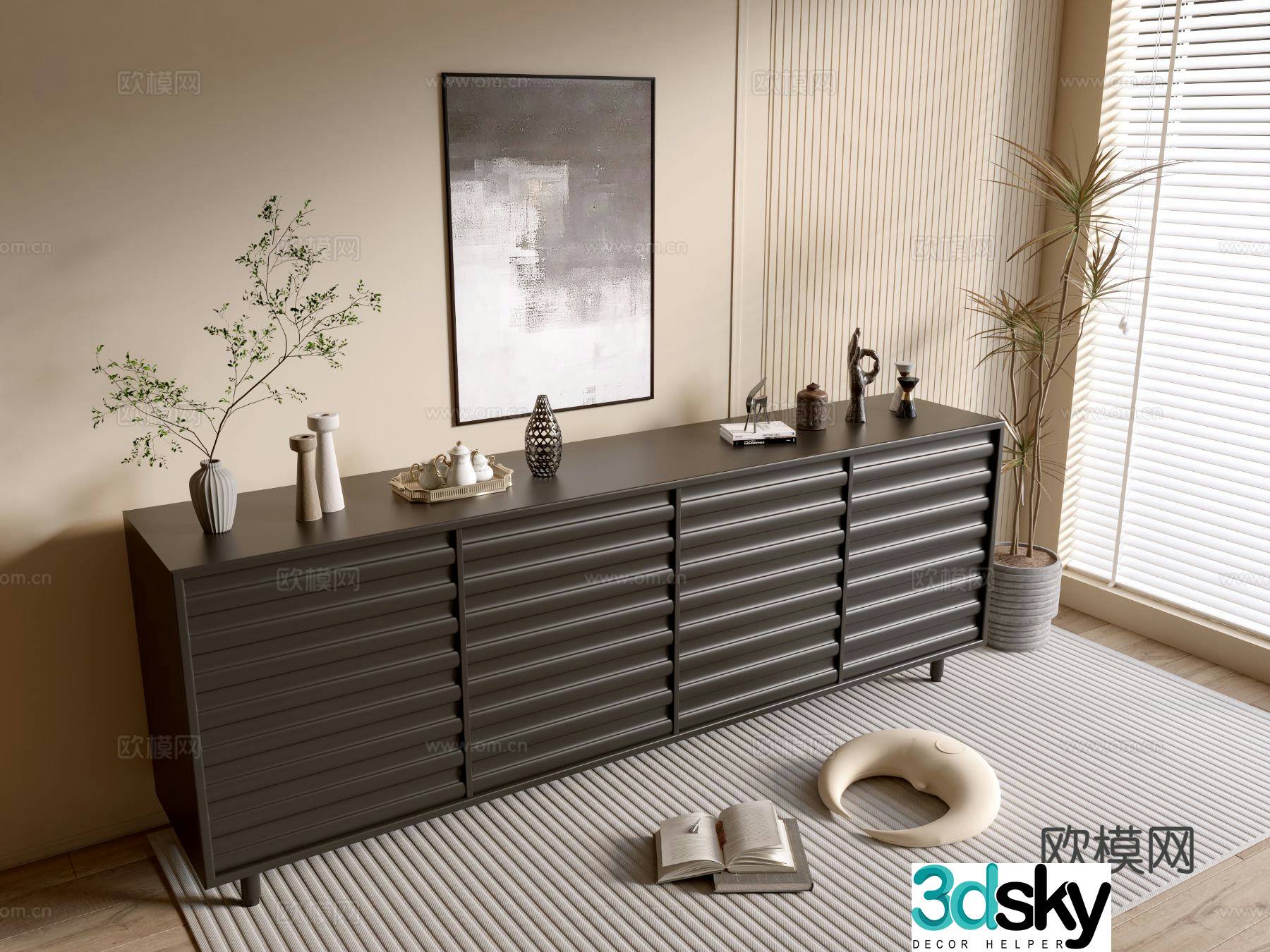 Modern entryway cabinet 3d model