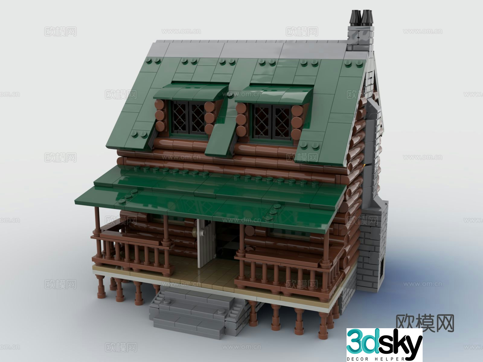 LEGO toy building block holiday cabin 3d model
