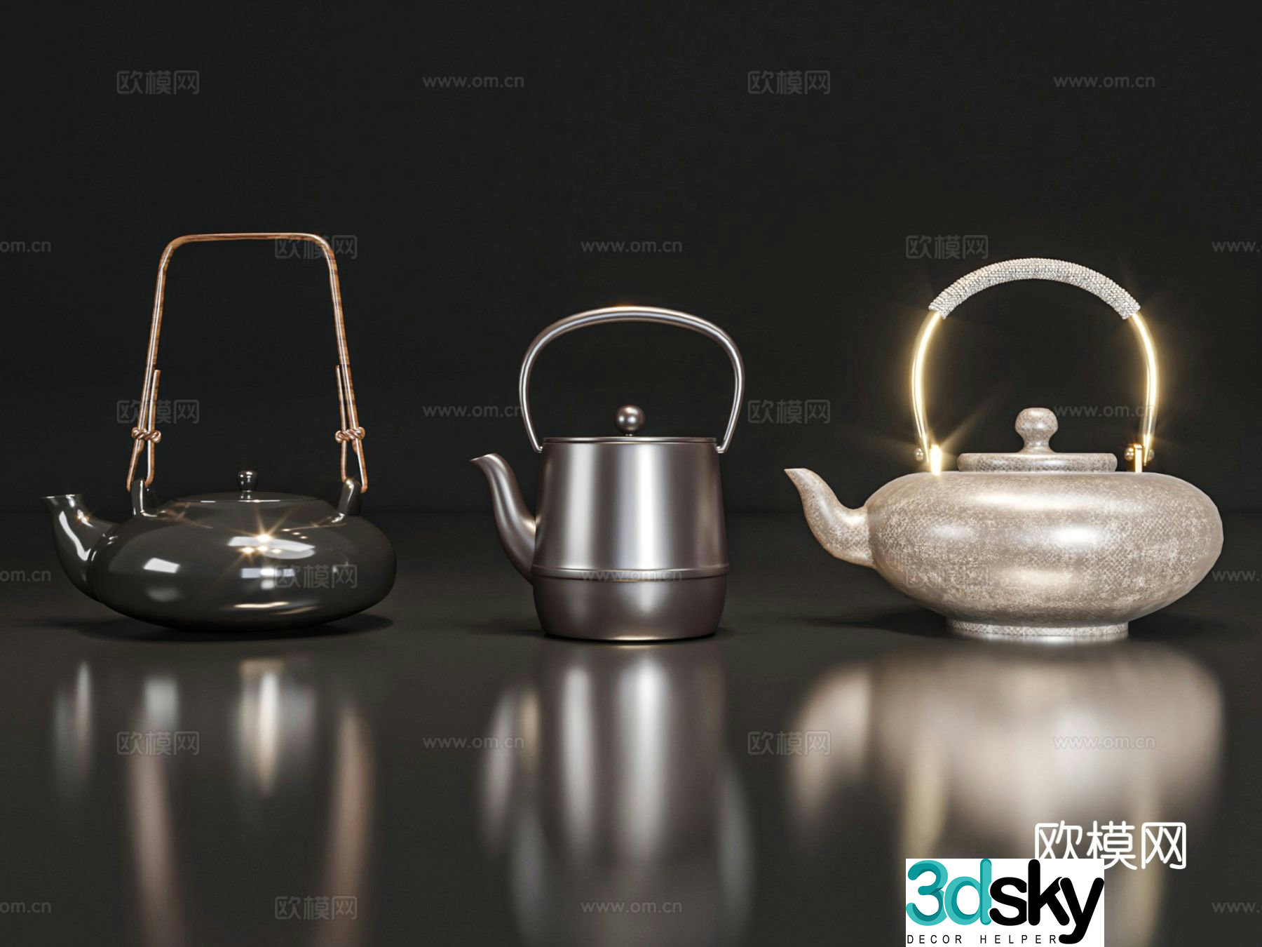 New Chinese teapot portable teapot 3d model