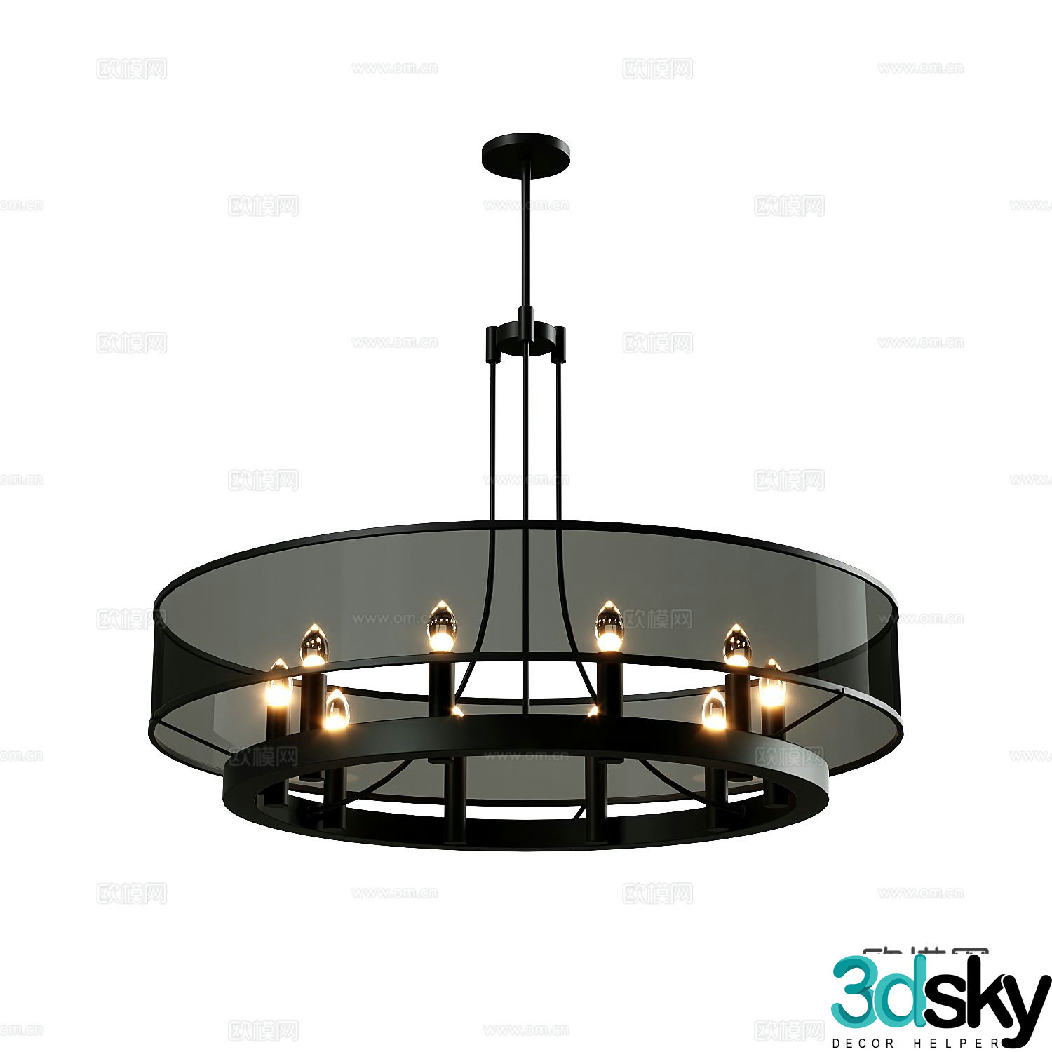 Modern glass chandelier 3d model