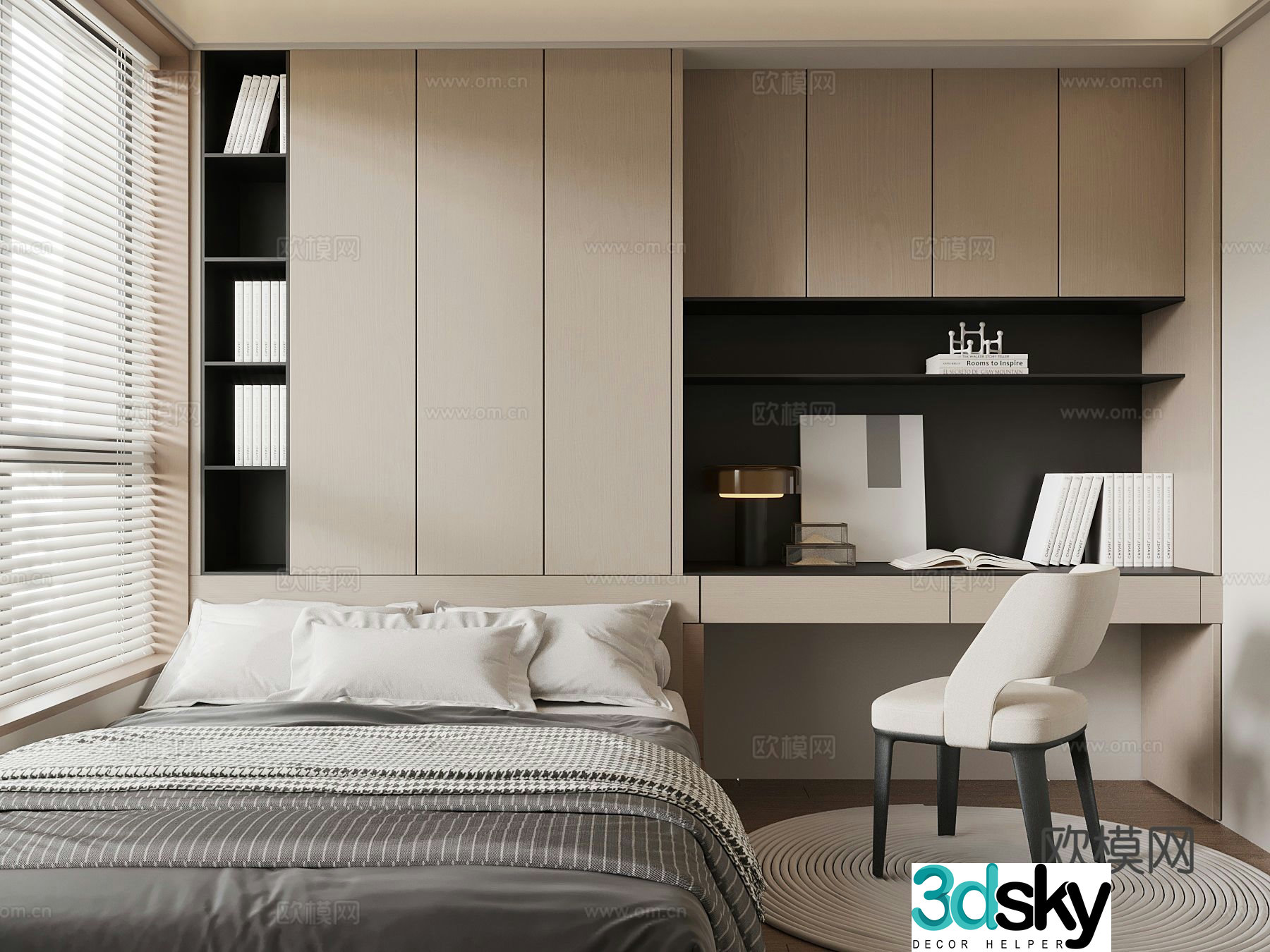 Modern tatami bedroom 3d model