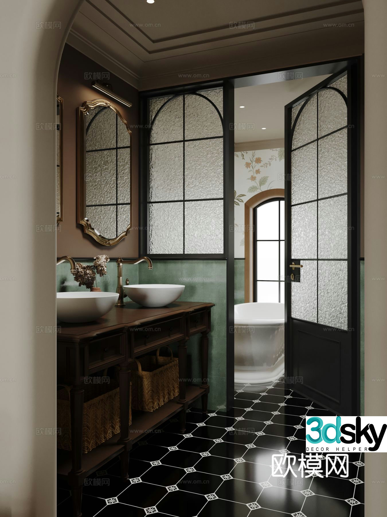 French bathroom bathroom 3d model