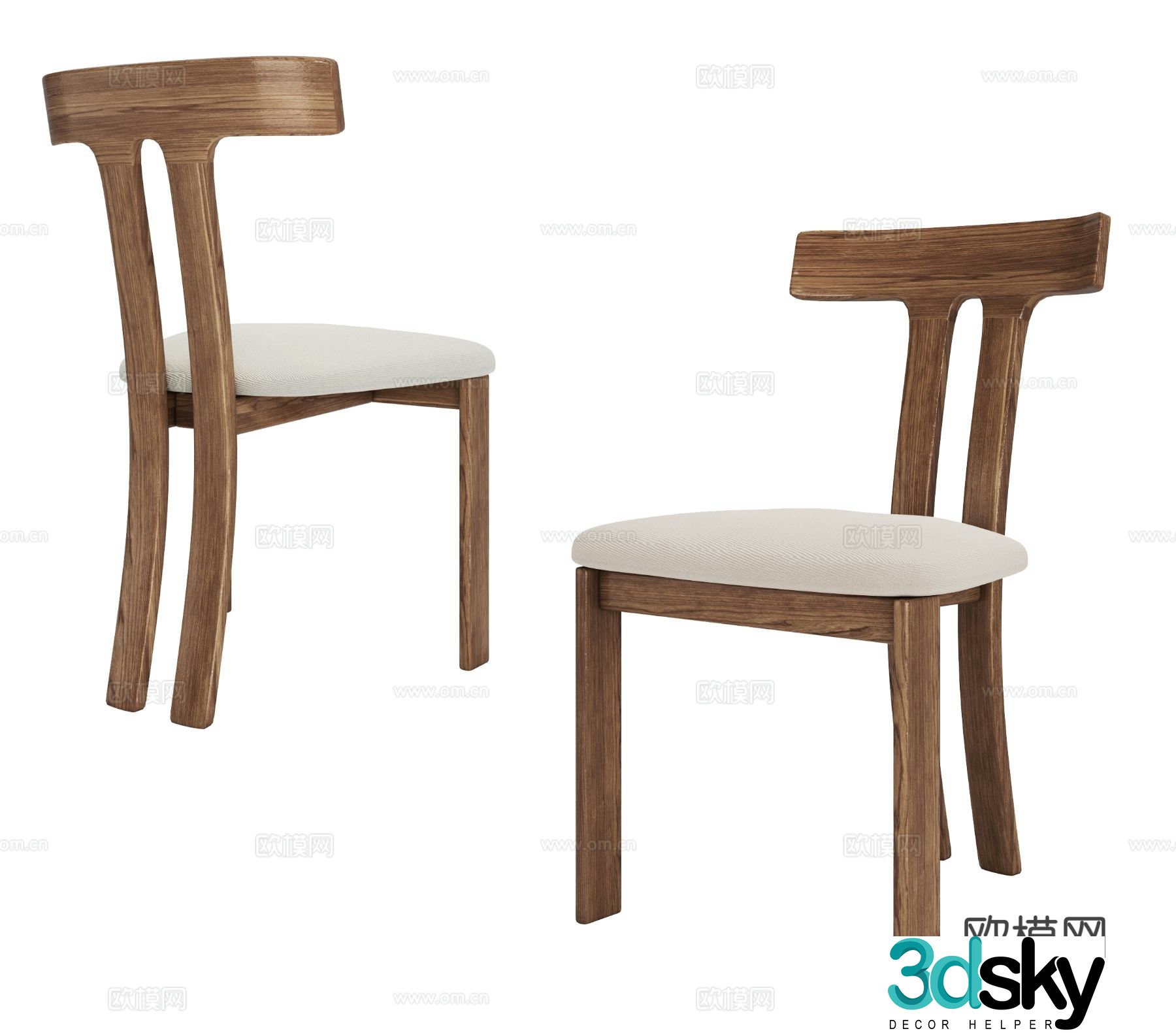 Medieval style chair dining chair single chair 3d model