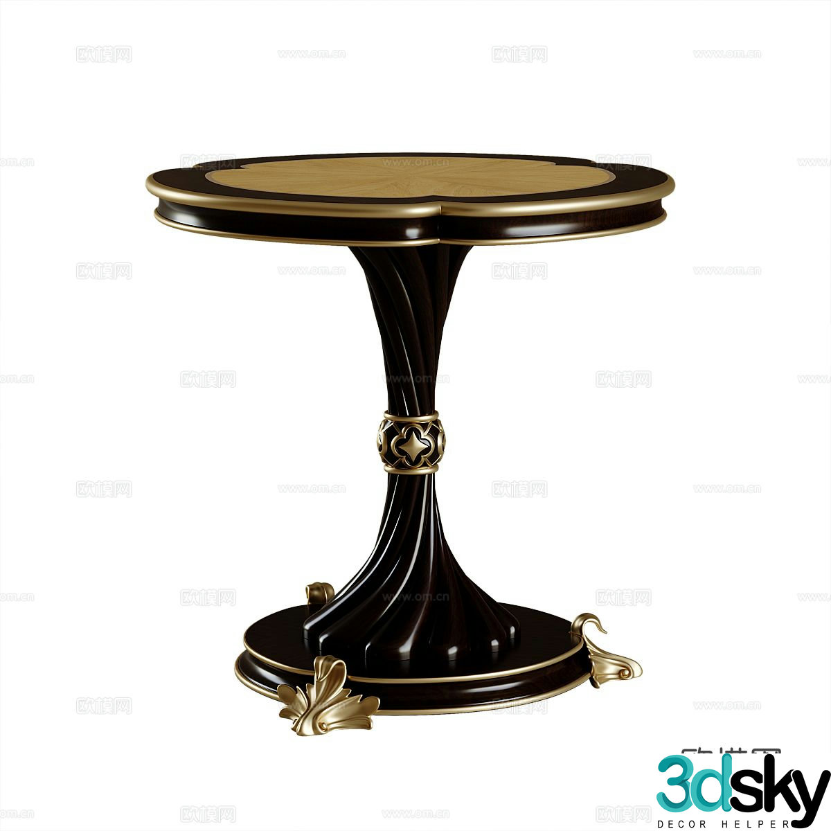 American side table corner table 3d model