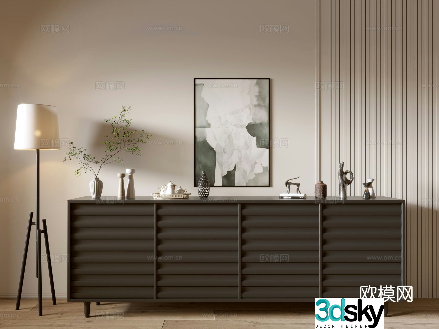 Modern entryway cabinet 3d model