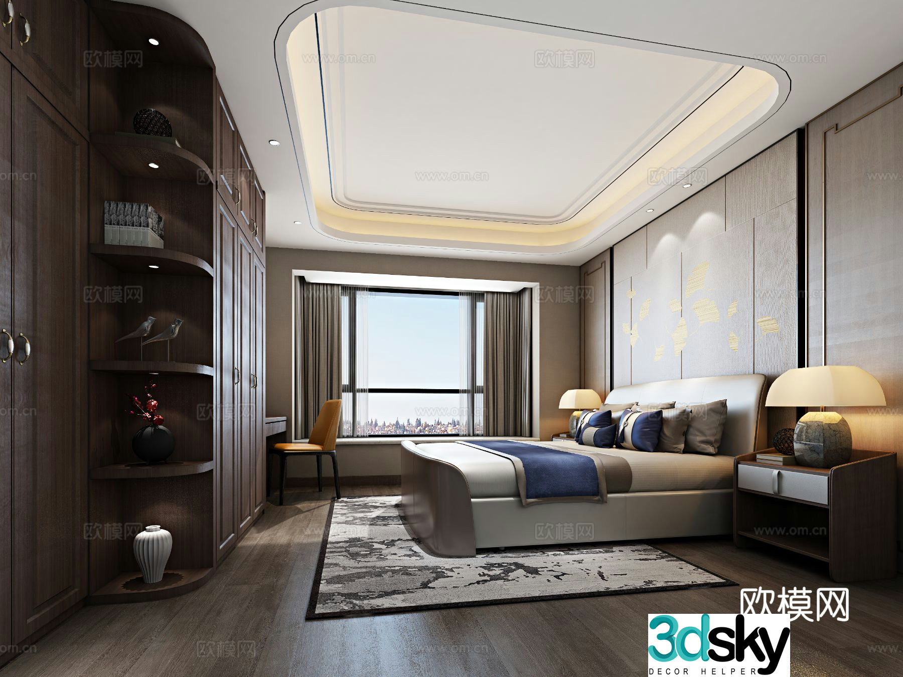 New Chinese style bedroom master bedroom 3d model