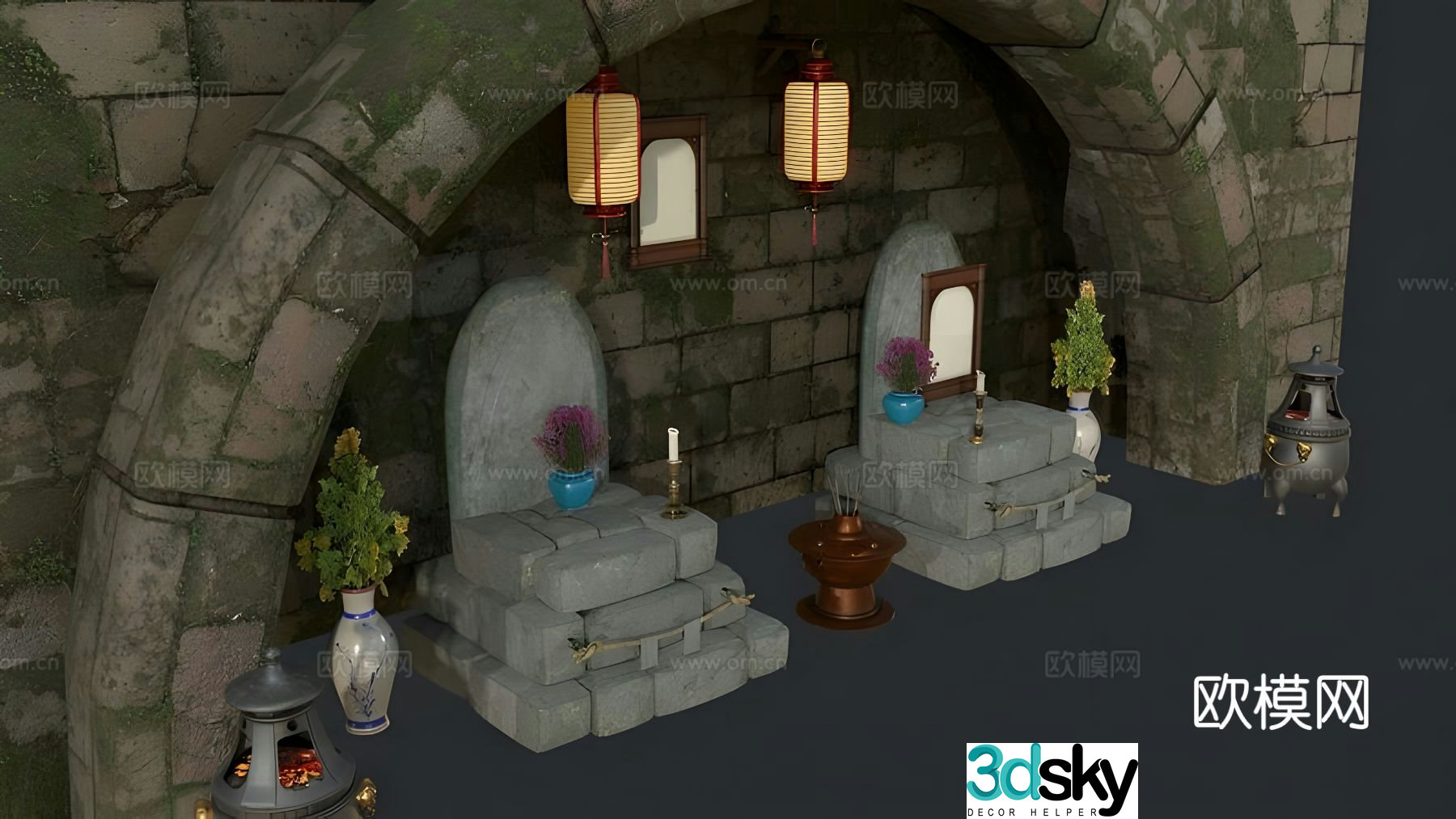 Chinese cemetery 3d model