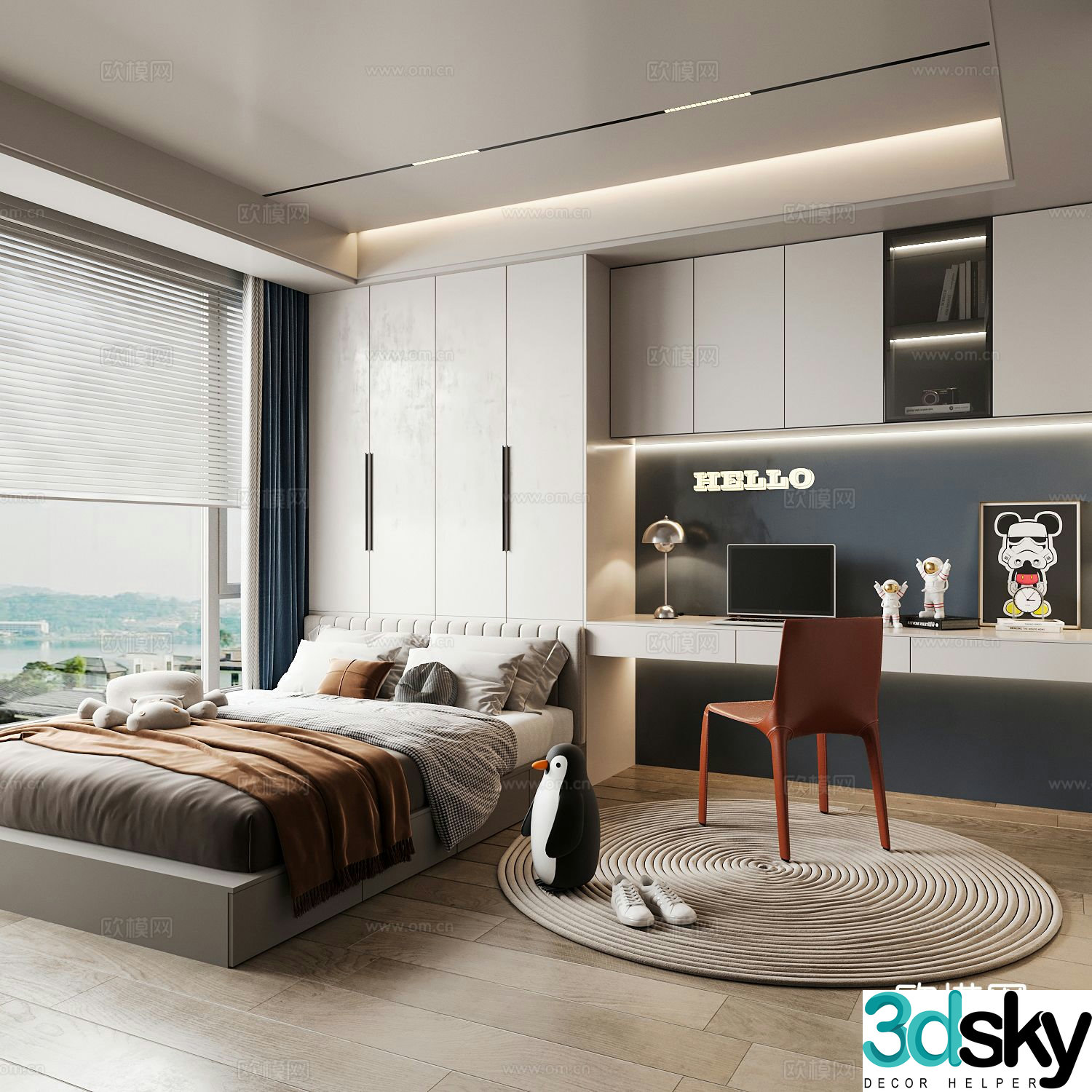 Modern children’s room boy’s room kid’s room 3d model