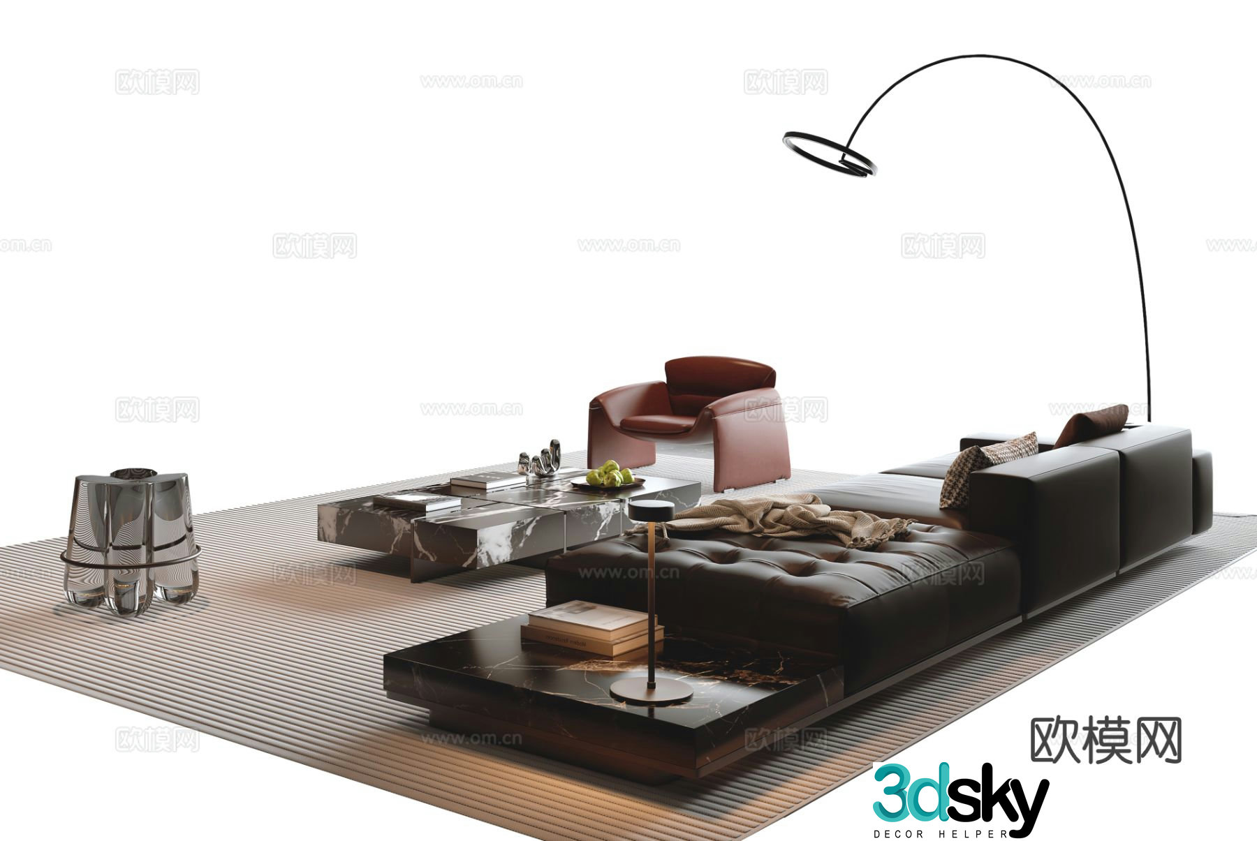 Italian sectional sofa 3d model