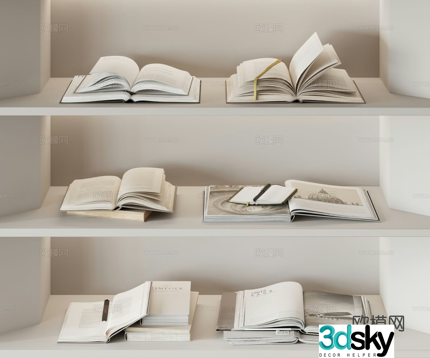 Open book book 3d model