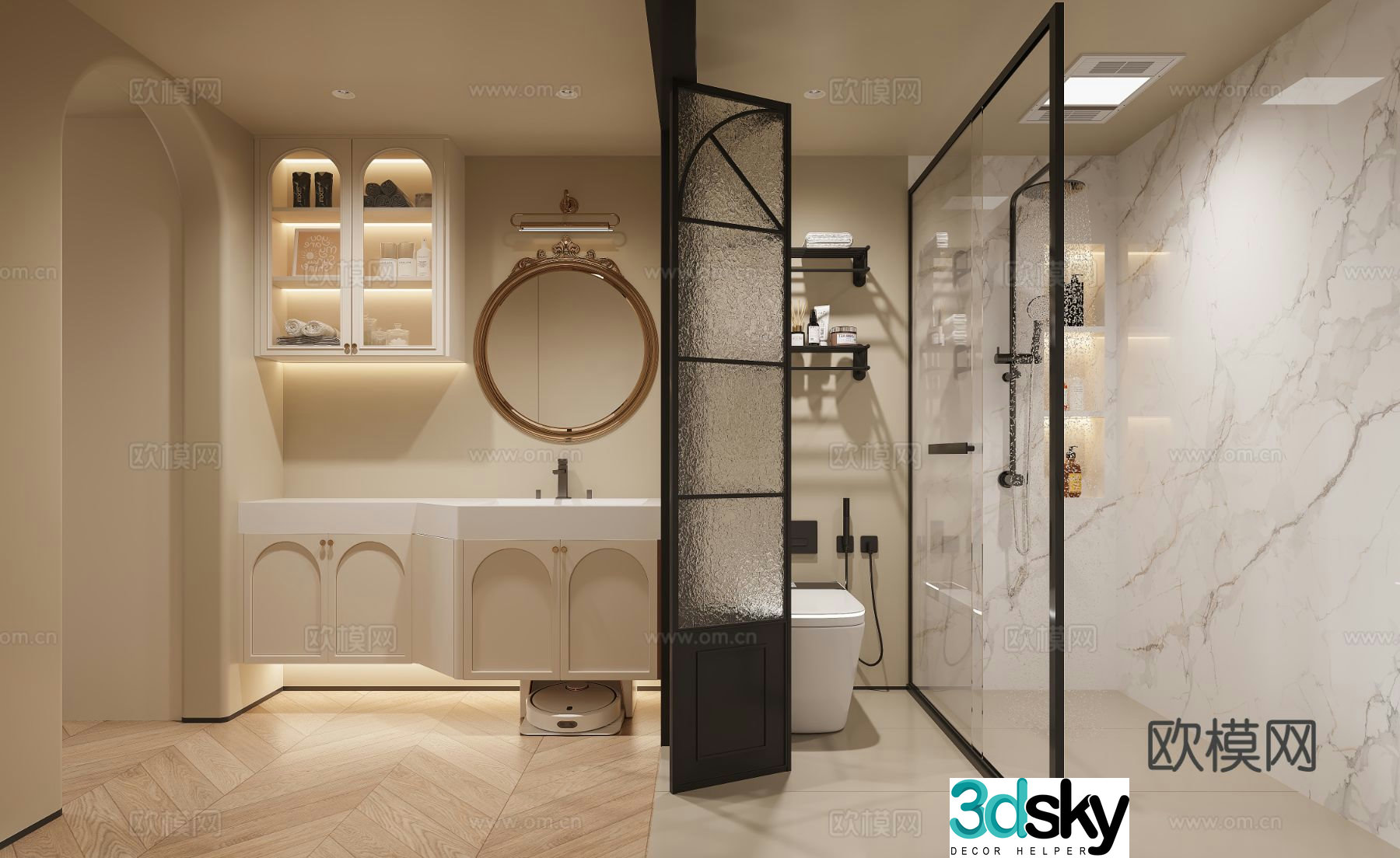 French bathroom bathroom 3d model