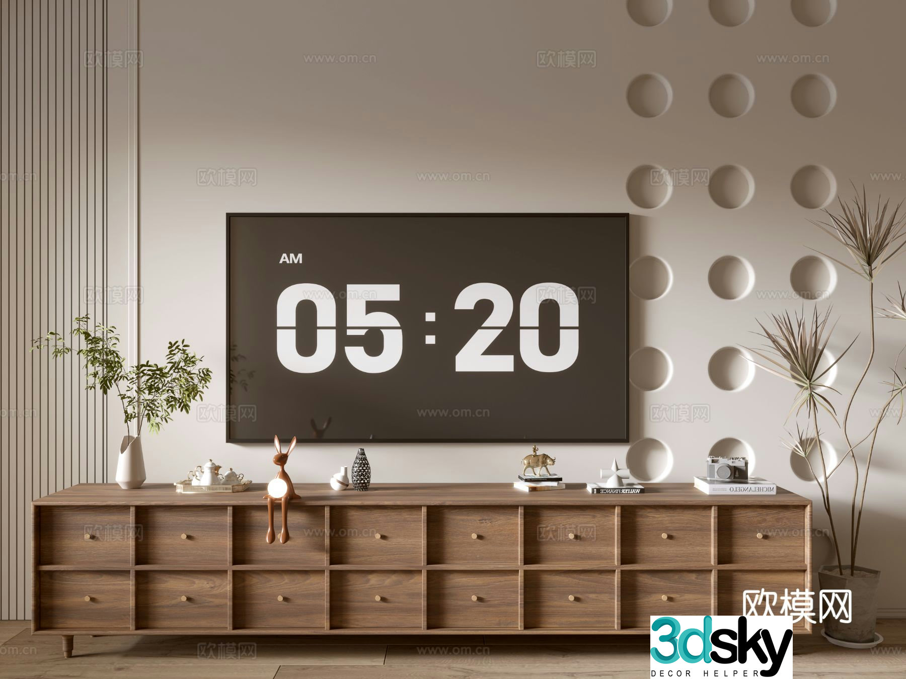 Wabi-sabi TV cabinet 3d model